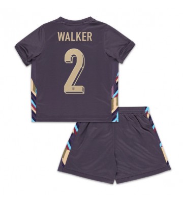 England Kyle Walker #2 Replika Babytøj Udebanesæt Børn EM 2024 Kortærmet (+ Korte bukser)